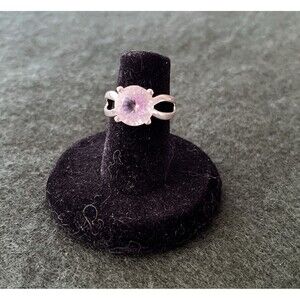 Vintage Diamonique Sterling Silver 925 Clear Round Stone Engagement Ring Size 6